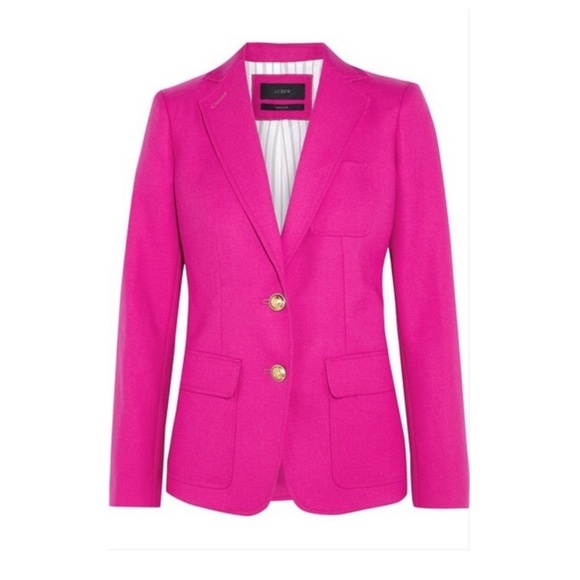 J Crew Rhodes Blazer Jacket Fuchsia Italian Wool Pink Size 0